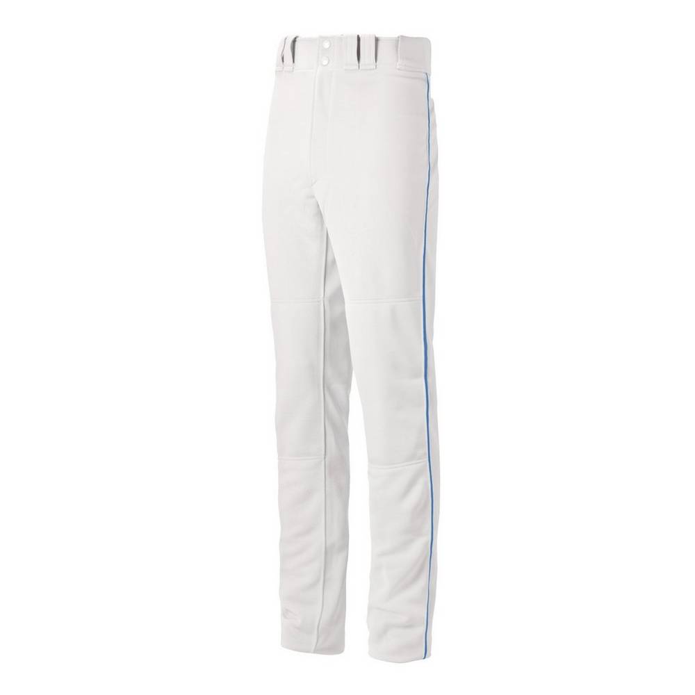 Mens Mizuno Premier Pro Piped G2 Baseball Pants White/Royal Philippines (INODMJ546)